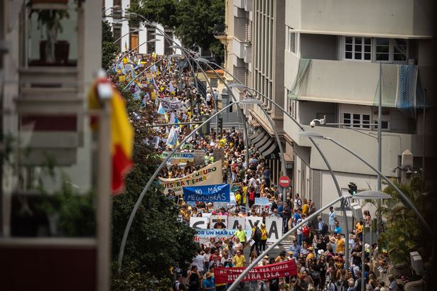 Last month thousands of protestors marched through tourist resorts in six of the eight Canary Islands