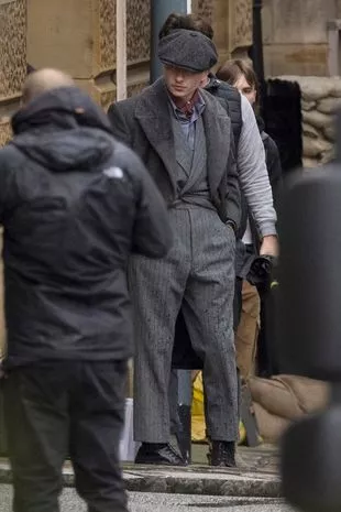 Barry Keoghan on the set of the Peaky Blinders film.