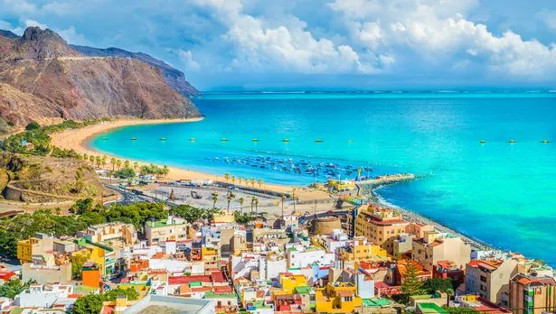 View of San Andres village and Las Teresitas beach, Tenerife, Canary Islands, Spain