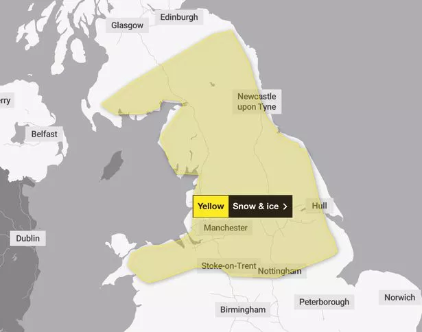 A yellow warning in place by the Met Office