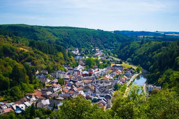 The village and valley of Vianden in Luxembourg