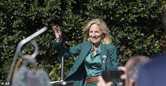 First lady Jill Biden arrives for a 