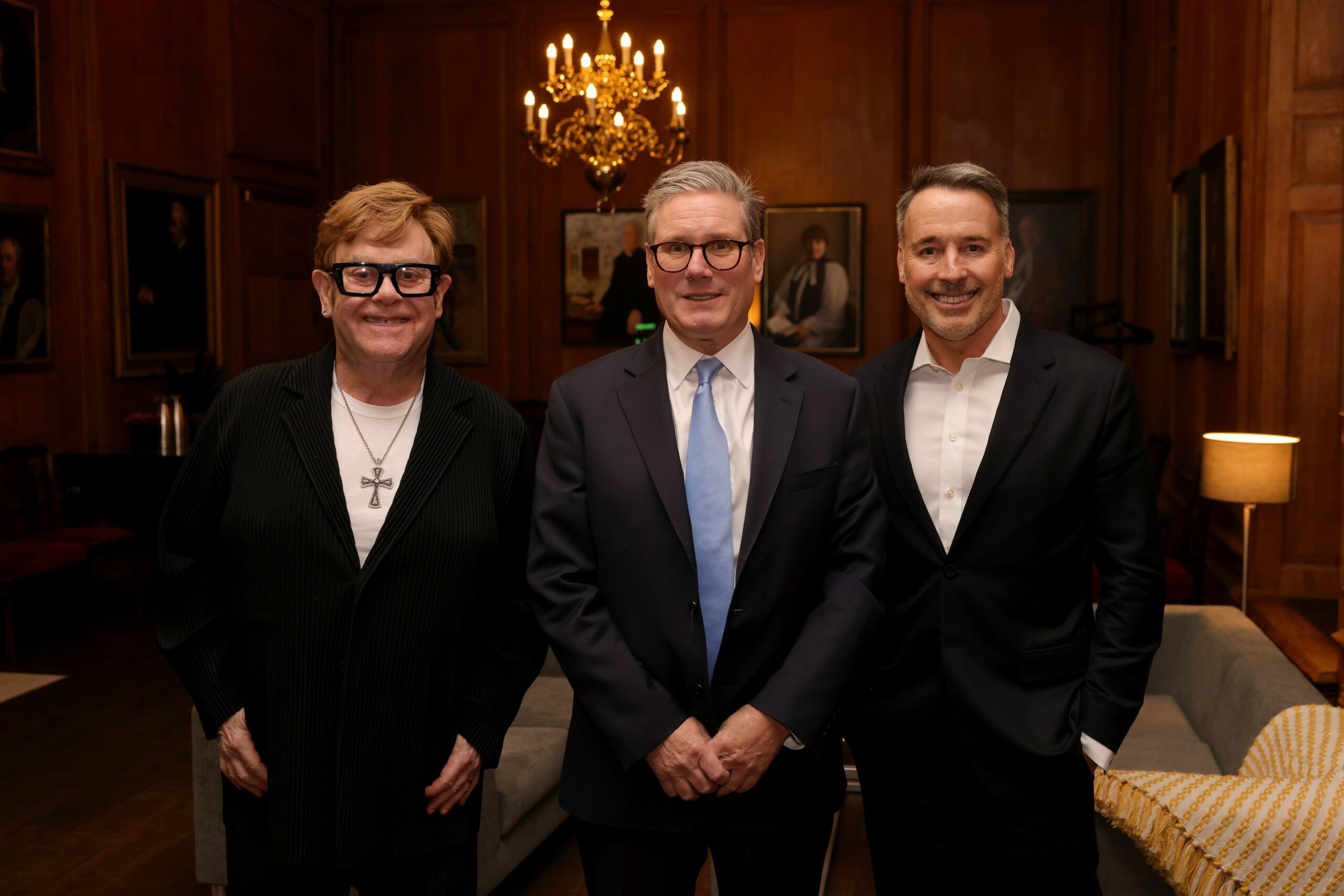 The prime minister with Sir Elton John and his husband, David Furnish, at St Paul’s Cathedral in October