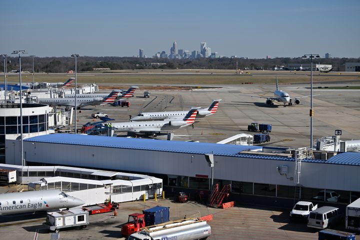 The majority of the Charlotte airport's flights are operated by American Airlines.