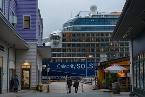 Cruise ships are seen docked in Juneau, Alaska, on Sept. 5, 2024.