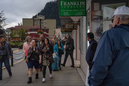 Cruise passengers explore Juneau, Alaska