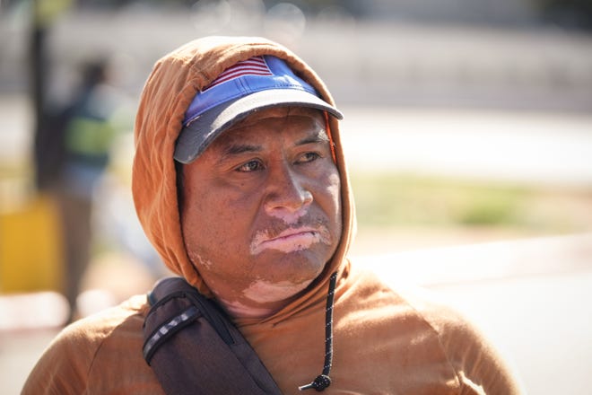 Juan Gomez Vasquez, an undocumented immigrant from Guatemala who supports Donald Trump, waits for a day labor job at a Home Depot in South Austin Wednesday November 6, 2024.