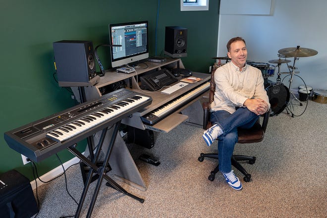 Colin Bell of Matawan, who composed the film score for the newly released holiday movie, Christmas Cowboy, talks about the project in his home studio in Matawan, NJ Friday, November 15, 2024.