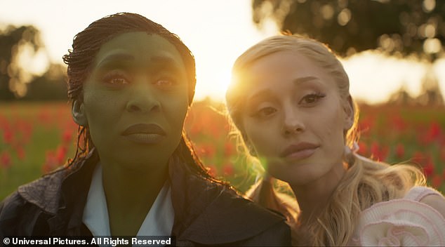 Cynthia plays Elphaba in the blockbuster musical adaptation alongside Ariana's Glinda