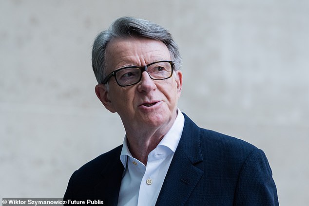 Lord Mandelson arrives at the BBC Broadcasting House to attend the Sunday with Laura Kuenssberg show in London in June this year