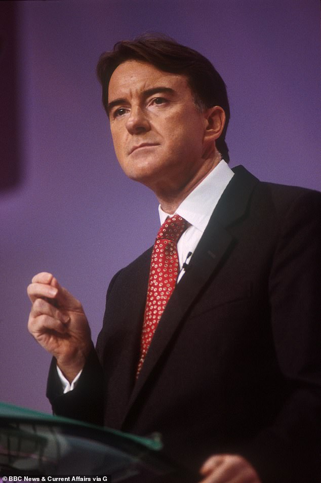 Peter Mandelson speaking at the Labour Party Conference in 2000