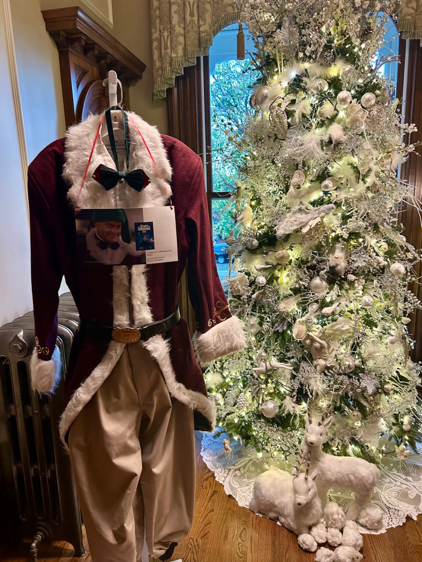 This outfit, on display for the unveiling of the Connecticut Christmas Movie Trail, was worn by Kelsey Grammar in “12 Days of Christmas Eve.”