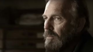 Kevin Costner as Devil Hatfield boasting a devilish glare in Hatfields & McCoys