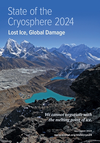 The cover of the State of the Cryosphere Report 2024 by the International Cryosphere Climate Initiative