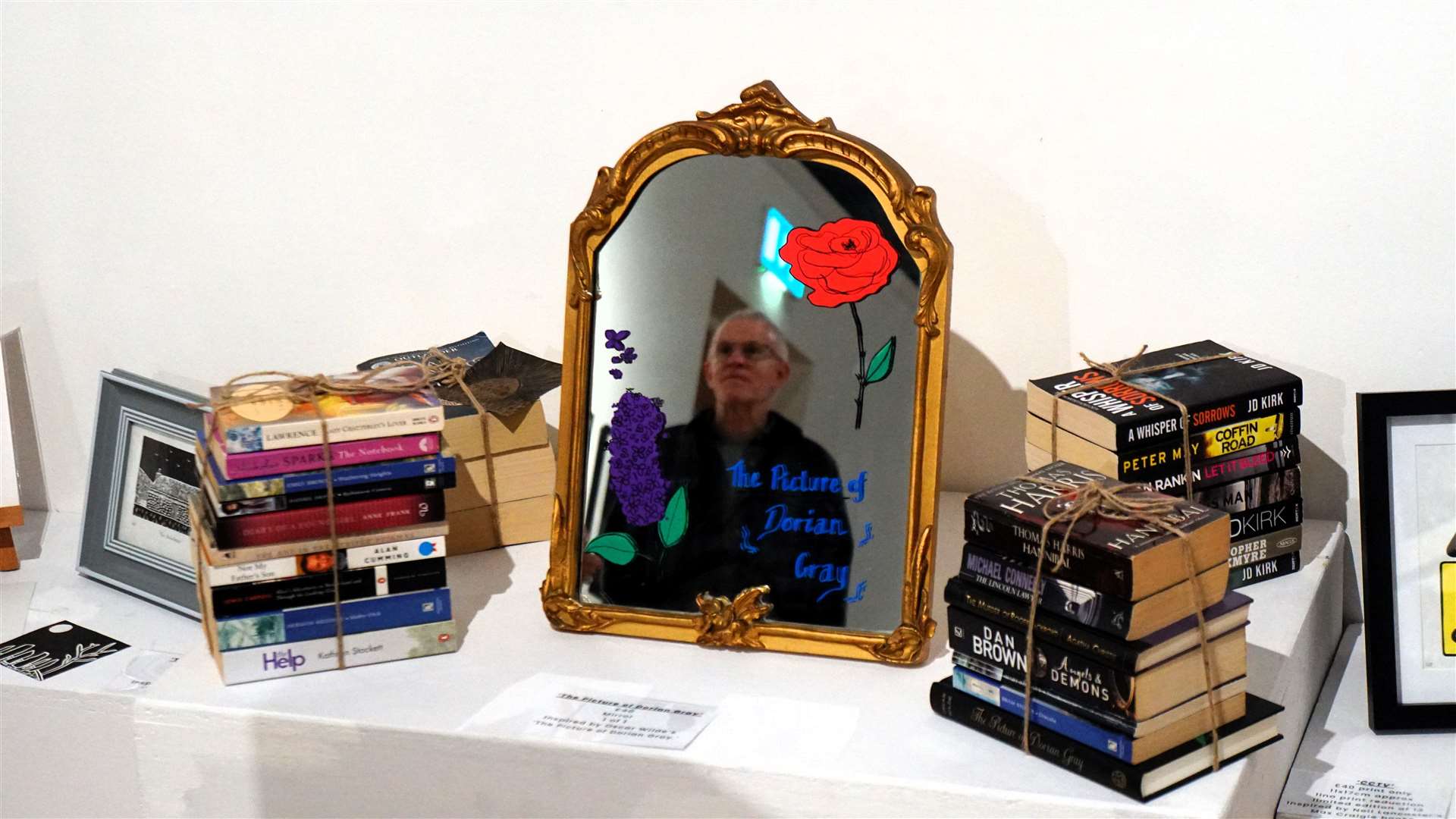 Books surround a mirror in this piece called 'The Picture of Dorian Gray'. Picture: DGS