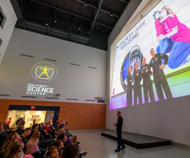 Lehigh Valley entrepreneur, pilot and astronaut Jared Isaacman talks about the Polaris Dawn mission and answers questions Sunday, Nov. 17, 2024, at the Da Vinci Science Center in Allentown. The Sept. trip to space included the first private spacewalk, by Isaacman, among other historic milestones. (April Gamiz/The Morning Call)