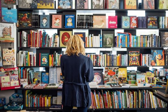 Female customer at a bookstore.