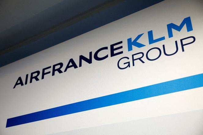 The logo of Air France-KLM Group is seen during their Annual Results 2023 press conference in Paris, France, February 29, 2024.