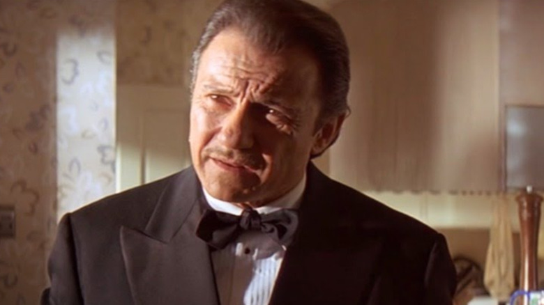 Harvey Keitel as The Wolf looking confused in Pulp Fiction