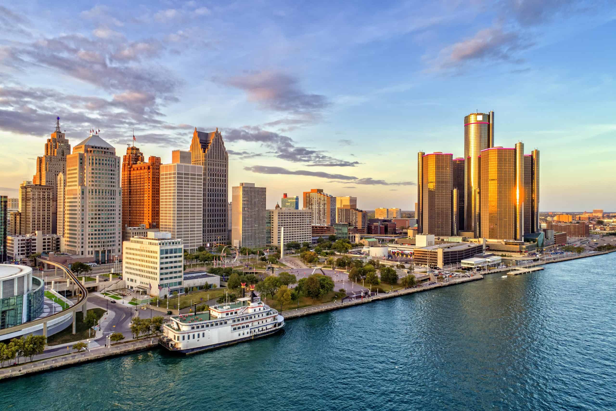 Michigan | Detroit Aerial Panorama