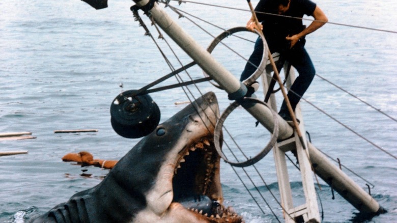 Bruce the Shark during the climax of Steven Spielberg's Jaws