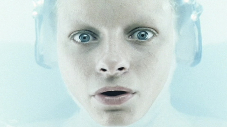 Agatha in the water, looking up at the camera in Minority Report