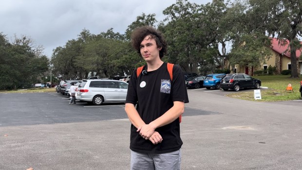 Orange County resident Collin Bochte explains why he voted yes on Amendment 3 at St. Matthew's Episcopal Church, Precinct 535 on Tuesday, Nov. 5, 2024. (Maci Castillo/Special to the Sentinel)