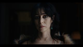 Cristin Milioti's Sofia Falcone stares into the camera in The Penguin TV show