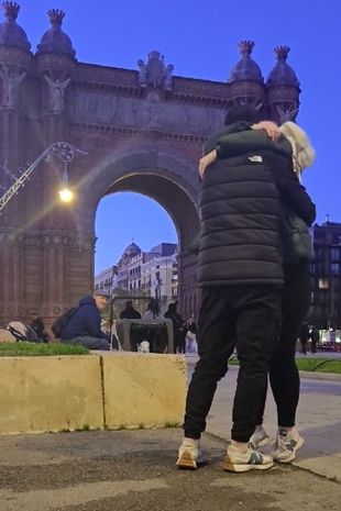 Charlie had propped his phone up to capture the special moment with his then-girlfriend