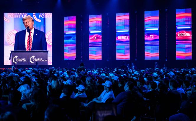 US President-elect Donald Trump speaks during Turning Point's annual AmericaFest 2024 in Phoenix, on December 22, 2024.