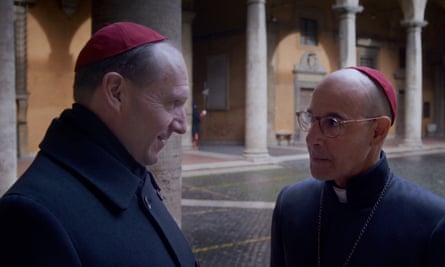 Ralph Fiennes and Stanley Tucci in Conclave.