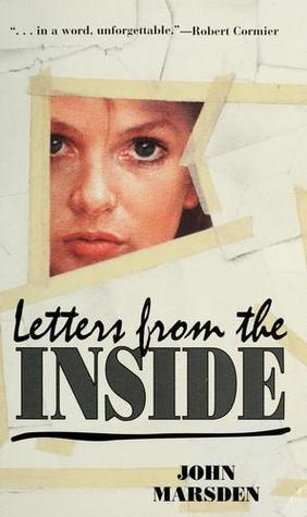 Cover of Letters from the Inside with girl's serious face emerging from pieces of torn paper.