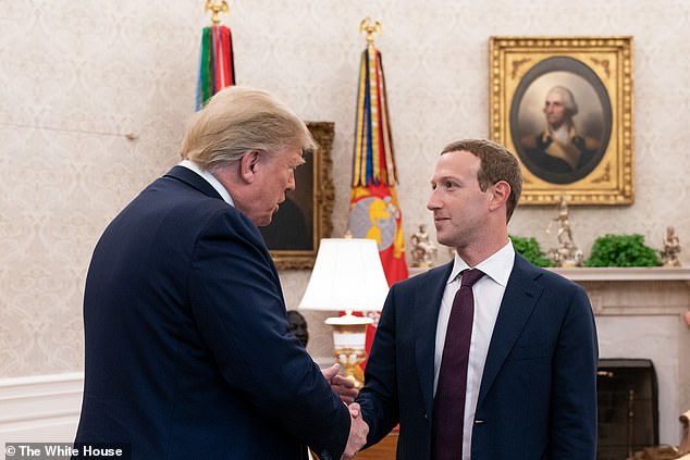 Bezos' dinner with Trump comes a month after tech mogul Mark Zuckerberg met with the president-elect. Pictured: President Trump Meets with Mark Zuckerberg.President Donald J. Trump welcomes Meta CEO Mark Zuckerberg Thursday, Sept. 19, 2019, to the Oval Office of the White House