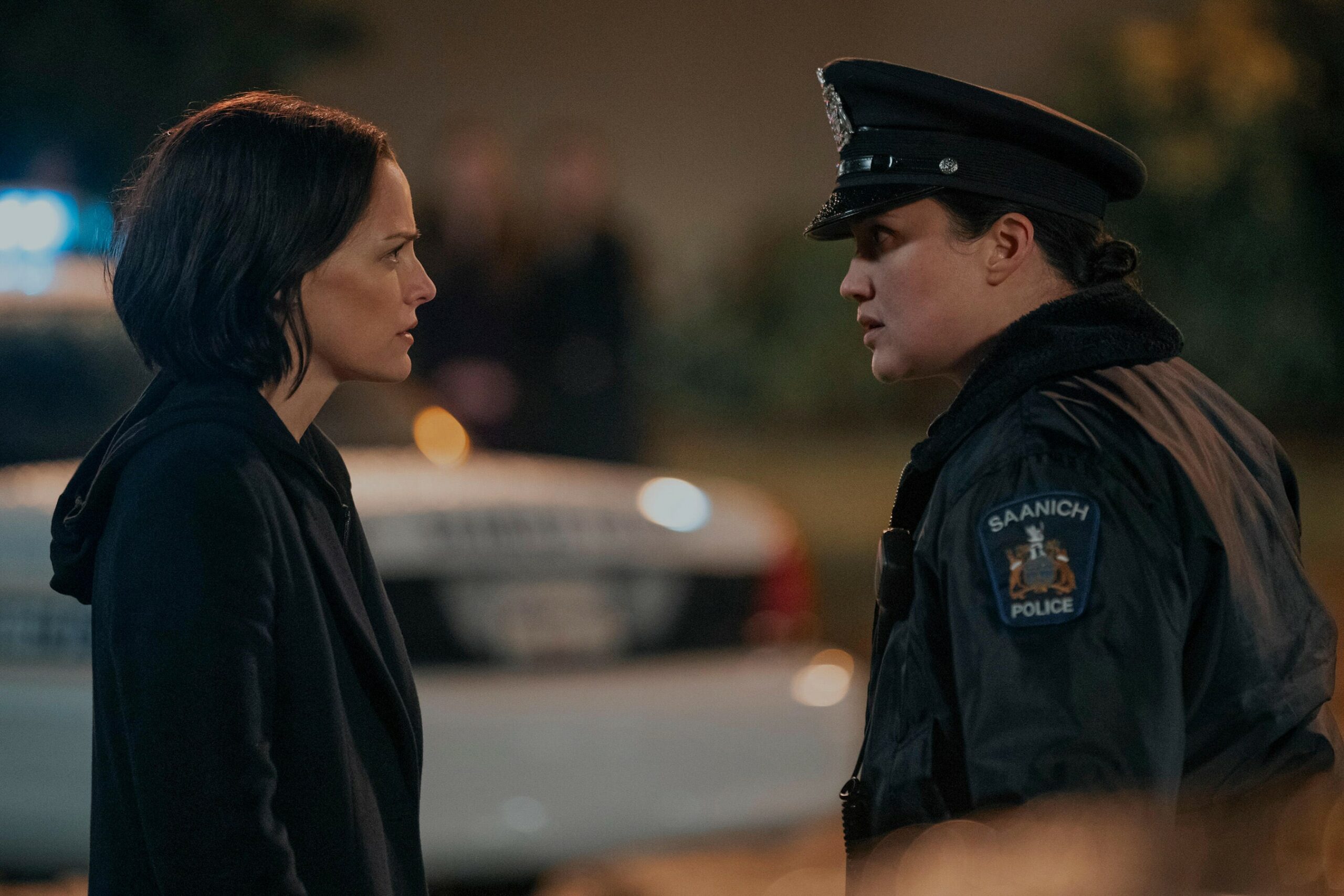 UNDER THE BRIDGE, from left: Riley Keough, Lily Gladstone, In Water They Sink as the Same', (Season 1, ep. 106, aired May 15, 2024). photo: Darko Sikman / ©Hulu / Courtesy Everett Collection