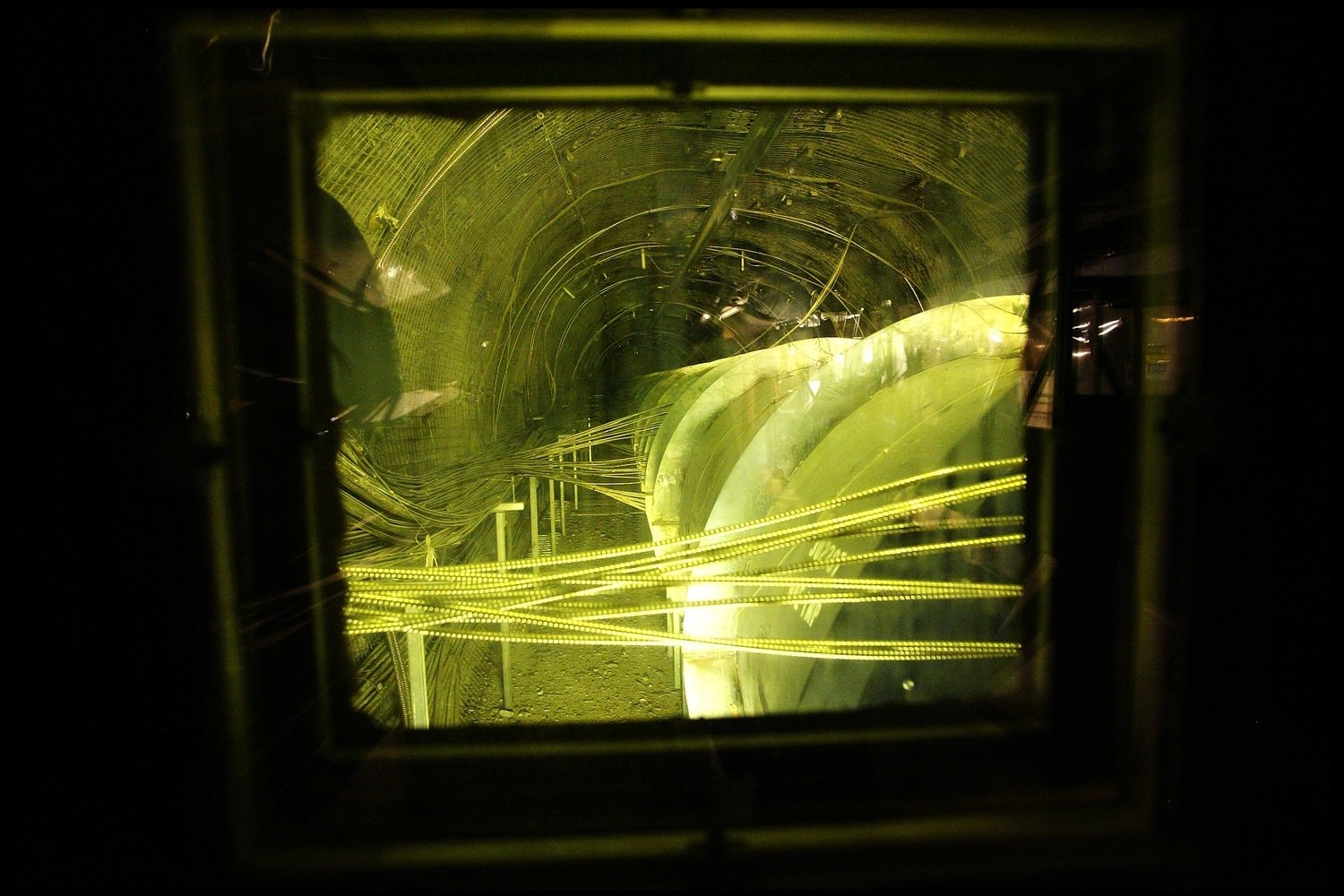 A test nuclear waste load, heated to 400F to see the reaction of the surrounding rocks deep inside the Yucca Mountain Nuclear Waste Repository in Nevada.