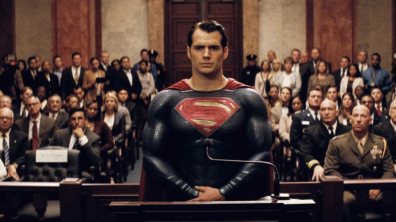 Henry Cavill as Superman speaks in court in Batman v Superman: Dawn of Justice