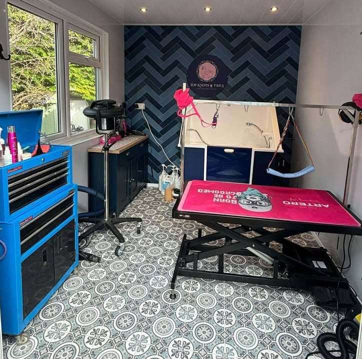 The stylish and spacious grooming salon, where every dog gets top-notch care. Photo: Supplied