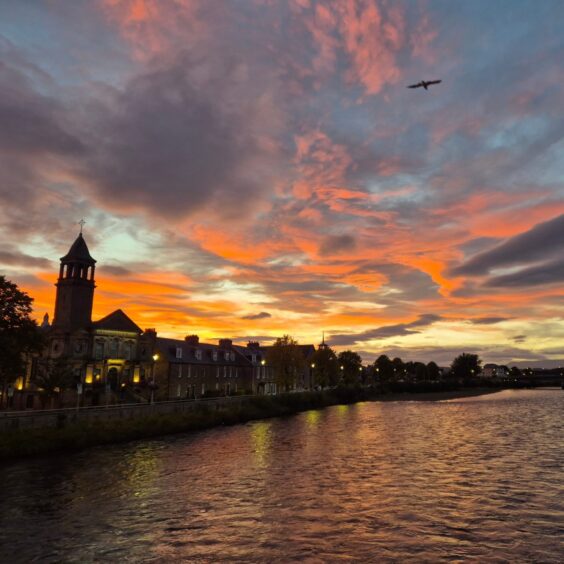 The beautiful skyline of Inverness along the banks of the Ness at sunset. Image supplied by Barbara Henderson.