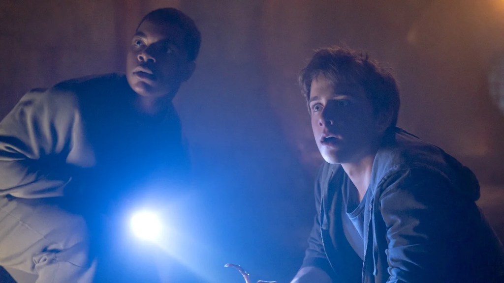 Elijah M. Cooper as CJ and Sam McCarthy as Devin in 