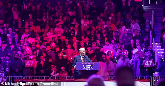 Mandatory Credit: Photo by Michael Nigro/Pacific Press/Shutterstock (15108669af) President-elect Donald Trump speaks to thousands at his 