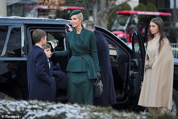 U.S. President-elect Donald Trump's daughter Ivanka Trump arrives for a service at St. John's Church on Inauguration Day of Donald Trump's second presidential term in Washington, U.S. January 20, 2025. REUTERS/Jeenah Moon