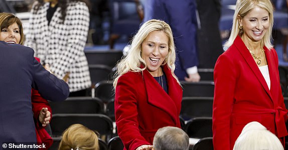 Mandatory Credit: Photo by Shutterstock (15109533g) United States Representative Marjorie Taylor Greene (C) of Georgia arrives for Donald Trump's inauguration as the next President of the United States at the United States Capitol in Washington, DC, USA, 20. Trump, who defeated Kamala Harris, is being sworn in today as the 47th president of the United States, though the planned outdoor ceremonies and events have been cancelled due to a forecast of extreme cold temperatures. Trump and Vance Swearing-In at the US Capitol, Washington, District of Columbia, USA - 20 Jan 2025