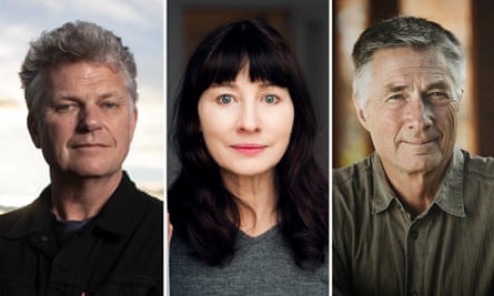 Composite image of Australian authors Paul Daley, Gail Jones and Garry Disher