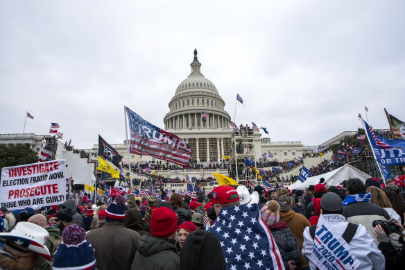 Rioters loyal to president Donald Trump overrun the US Capitol in Washington on January 6, 2021, trying to overturn the 2020 election result.