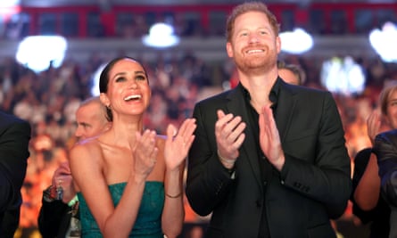 The Duke and Duchess of Sussex at the closing ceremony of the Invictus Games in Düsseldorf, 2023.