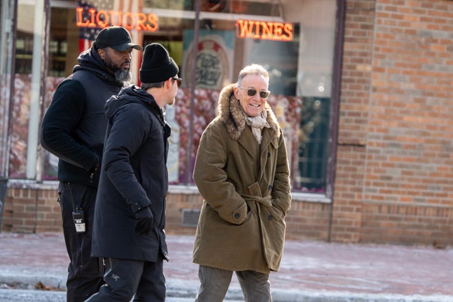 Bruce Springsteen attends the filming of the Bruce Springsteen movie Deliver Me from Nowhere in Freehold, NJ Friday, January 10, 2025. Both Jeremy Allen White and Bruce Springsteen were on set.