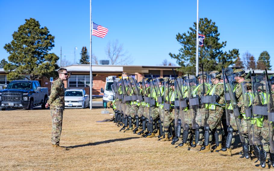 Tech. Sgt. James McClaskey  instructs soldiers and airmen