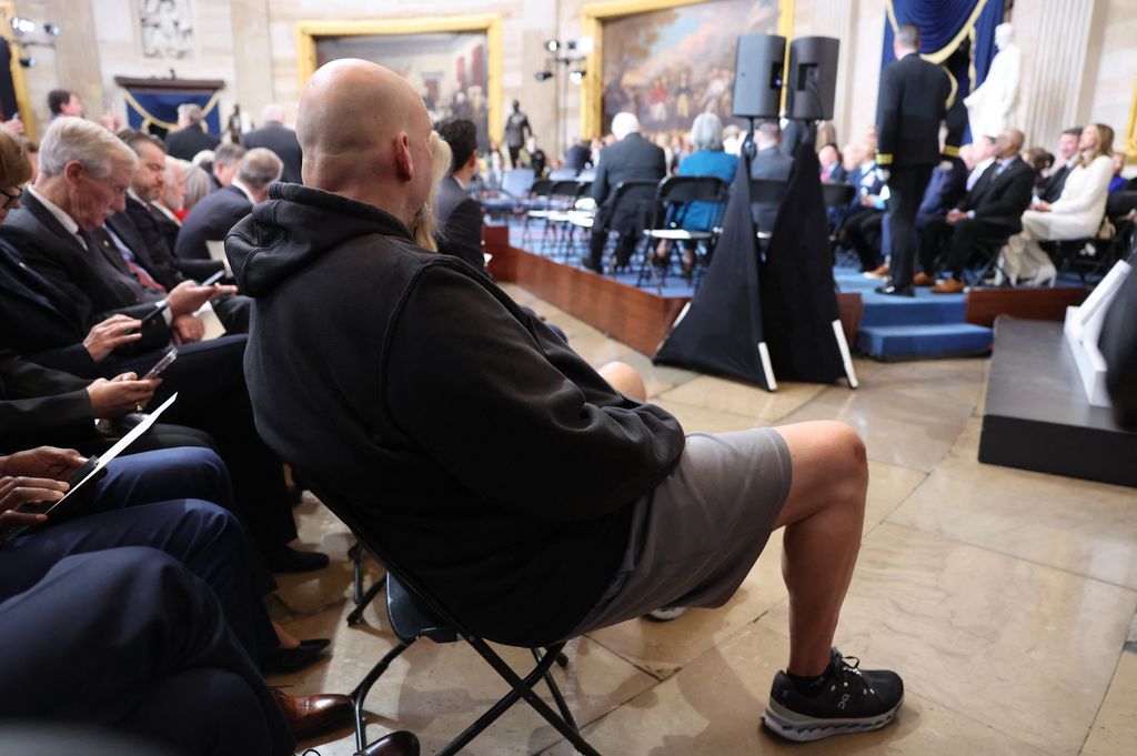 john fetterman wearing shorts trump inauguration