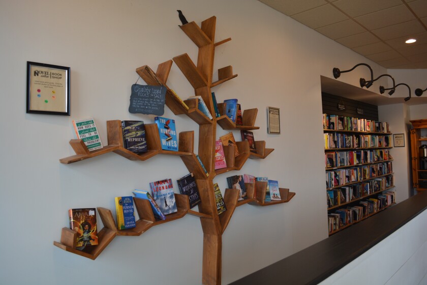 Tree of Books at Novel Idea Book Shop Jan. 2, 2025.JPG