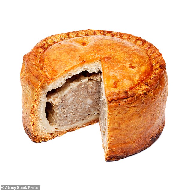 Scientists have shown that leftover crusts can be fermented to make a protein that can be used in other foods, such as pork pies (file photo)